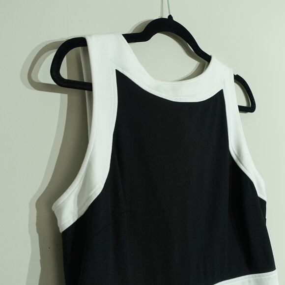 Talbots Womens Sheath Dress Sleeveless White Trim Bacl Slit Black Size 14P - Picture 2 of 10